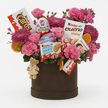 Sweet Moments Gift Box – Pink Roses & Kinder Edition