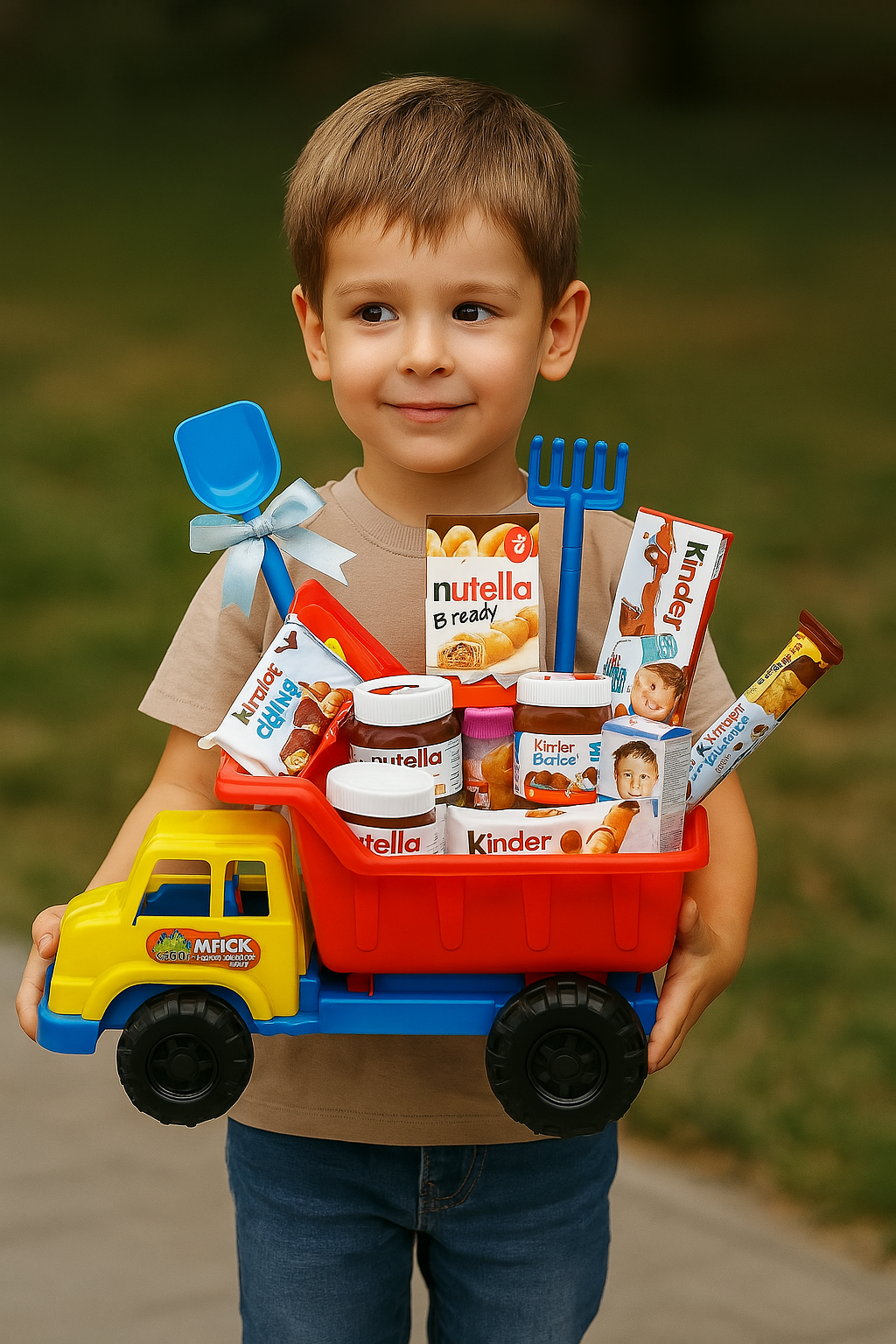 Toy Dump Truck Gift Set with Nutella, Kinder, Twix & M&S Treats