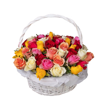 🌹 Colorful Rose Elegance – Luxury Flower Basket