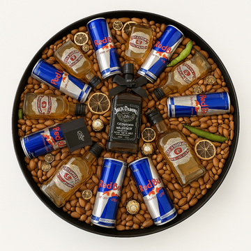 Whiskey, Red Bull & Nut Platter Gift Set