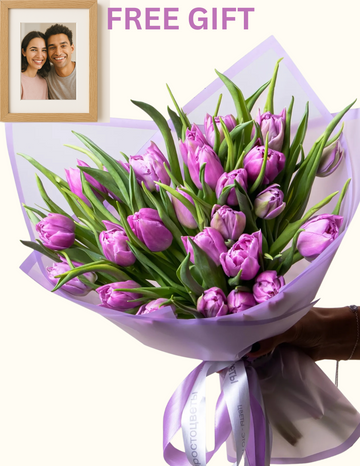 💜 Pure Elegance: Graceful Purple Tulip Bouquet