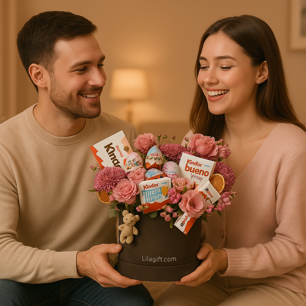 Sweet Moments Gift Box – Pink Roses & Kinder Edition